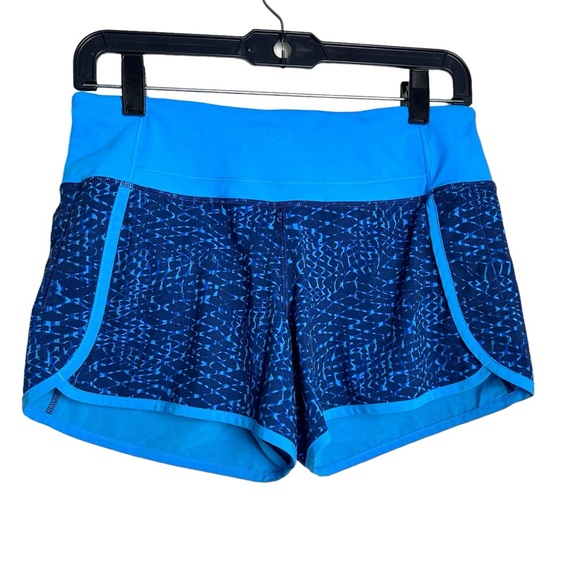 Lululemon Run Times Short Samba Snake Kayak Blue Hero Blue / Kayak Blue EUC SZ4 - Picture 1 of 9